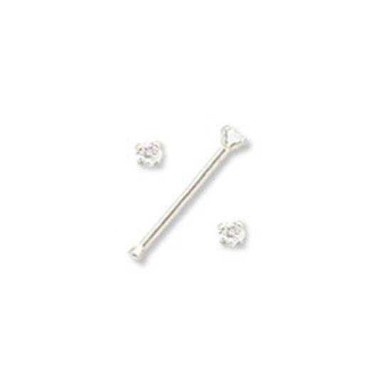 Tiny Clear CZ 1.5mm Silver Nose Bone