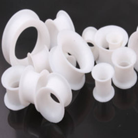 White Silicone Ear Tunnel 12mm image 0