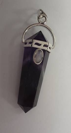 Amethyst and Moonstone Point Pendant image 0