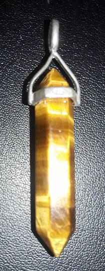 Double Terminated Tigers Eye Crystal Point Pendant image 0