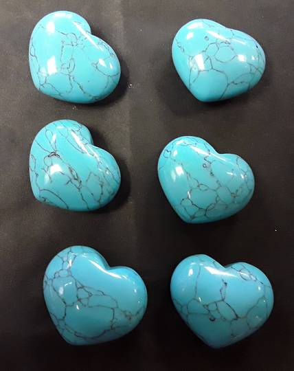 Turquoise Howlite Crystal Heart image 0