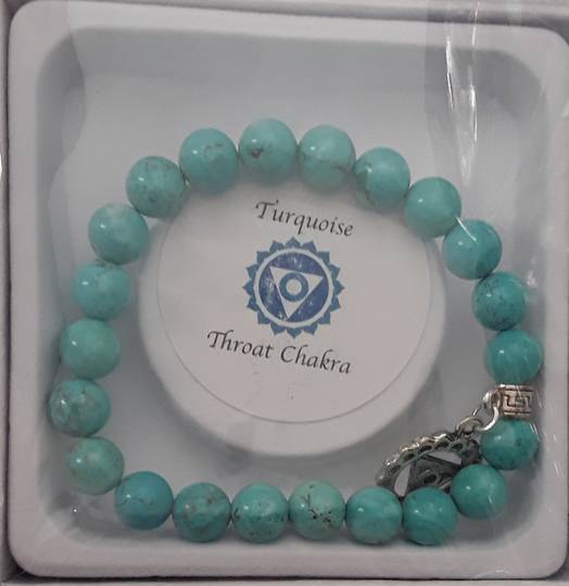 Turquoise Howlite Throat Chakra Bracelet image 0