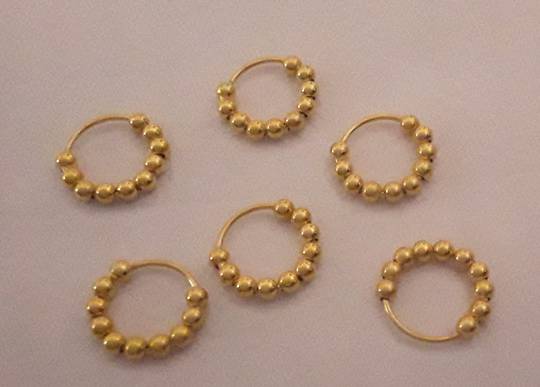 Gold Plated Multiple Ball Nose Ring 8mm image 0