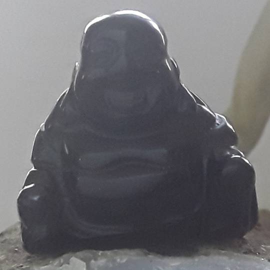 Small Obsidian Happy Buddha image 0
