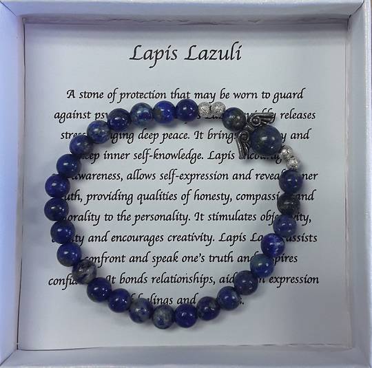 Lapis Lazuli Angel Bracelet Gift Box image 0