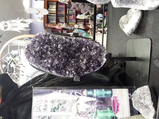 Oval Amethyst Druzy on Stand image 0