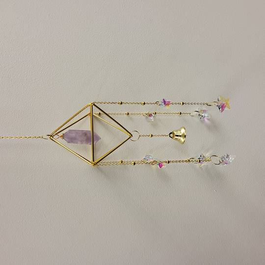 Amethyst Point Prism with Stars Suncatcher image 0
