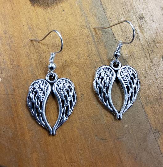 Heart Angel Wing Earrings image 0