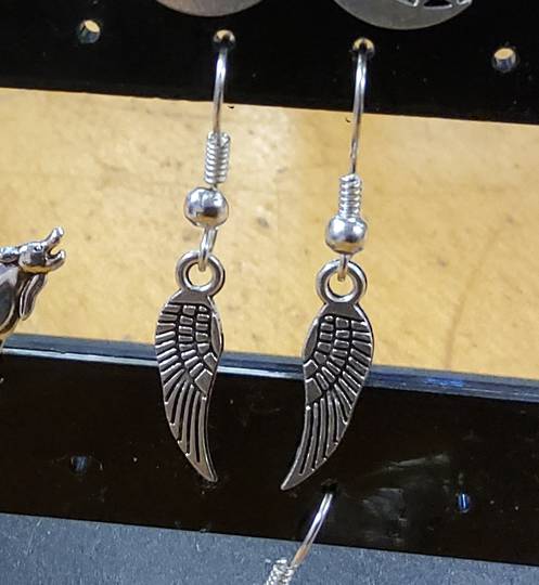 Single Angel Wing Earrings image 0