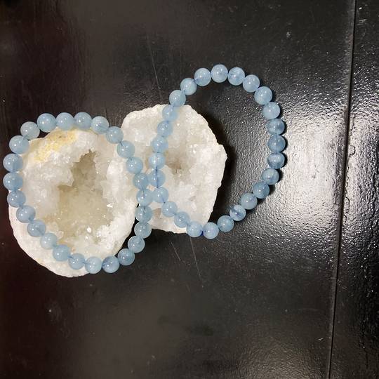 Aquamarine Bead Bracelet 6mms image 0