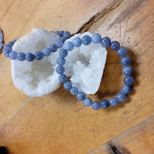 Celestite Bead Bracelet 8mm image 0