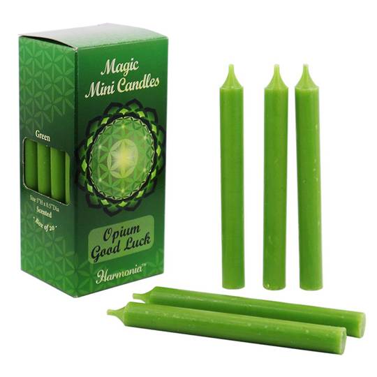 MAGIC MINI CANDLES - Good Luck Green Opium Scented image 0