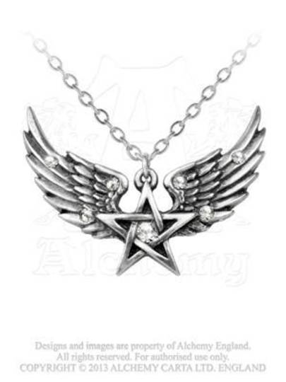 O Fortuna Winged Pentagram Pendant and Chain image 0
