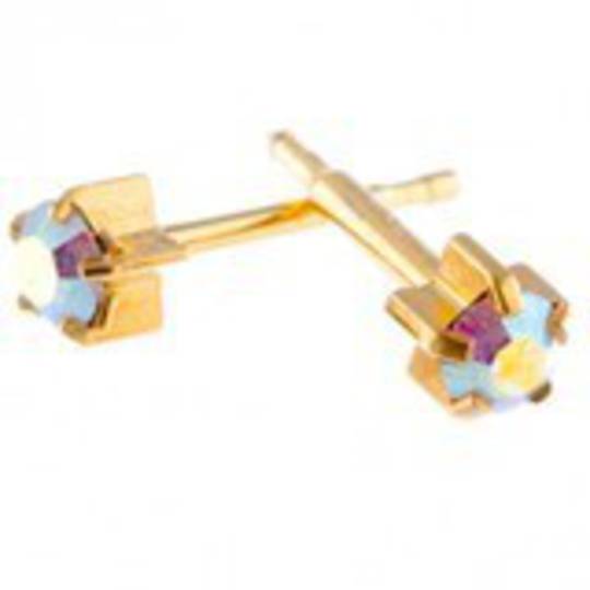 Studex Rock Crystal Claw Set Gold Studs image 0