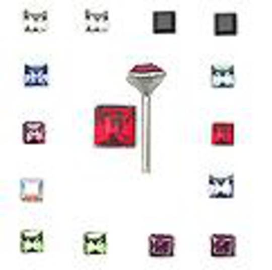 Square RED CZ Nose Stud image 0