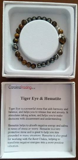 Tigers Eye and Hematite Angel Bracelet image 0