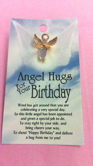 Angel Hugs For Your Birthday Angel Pin image 0