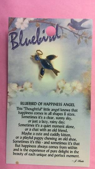 Bluebird of Happiness Angel Brooch image 0