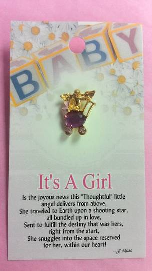 Its A Girl Angel Brooch image 0