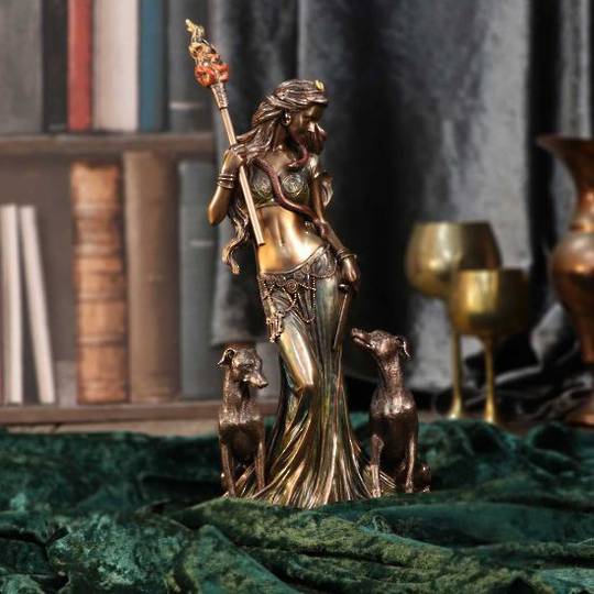 Bronze Mythological Hecate Moon Goddess Figurine image 0