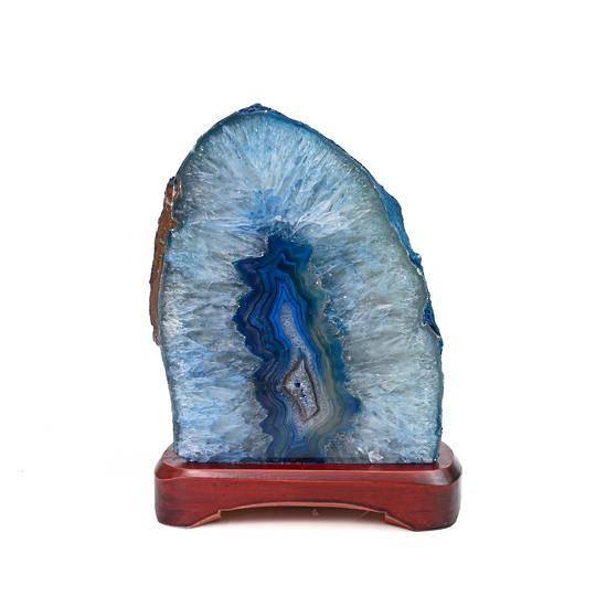 Agate Geode Lamp - Blue