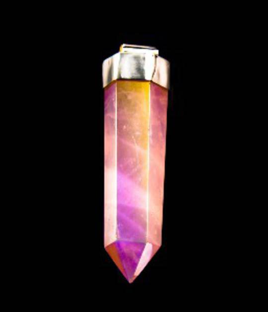 Rose Quartz Aura Single Point Pendant