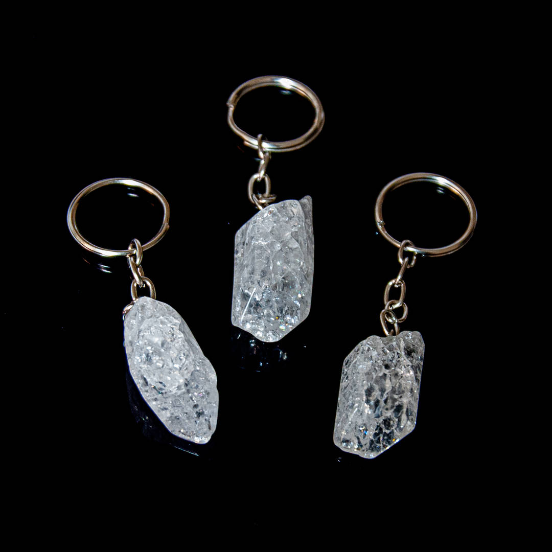 Crackle Quartz Point Key Chain