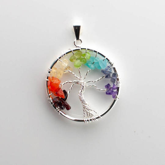 pendant tree of life Multi Crystal