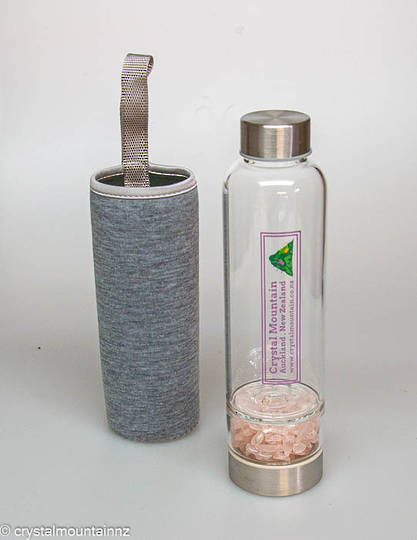 Rose Quartz Crystal Water bottle
