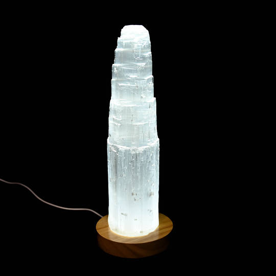 Selenite with LED Lamp