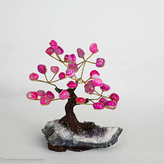 Agate Tree with Amethyst Base