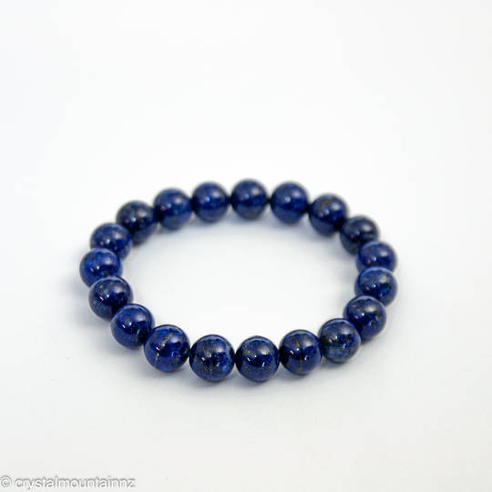 Lapis Lazuli Round Bead Bracelet.