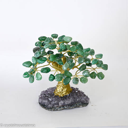 Aventurine Tree with Amethyst Base