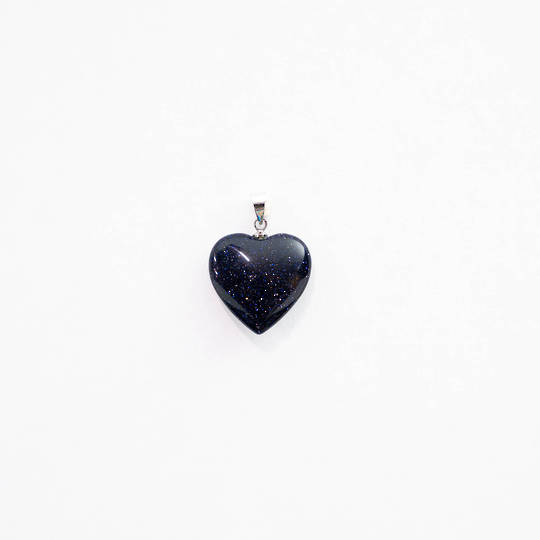 Blue Goldstone Heart Pendant
