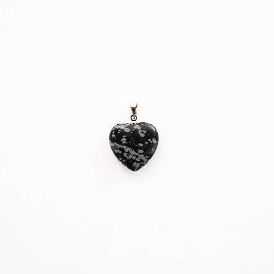 Snowflake Obsidian Heart Pendant