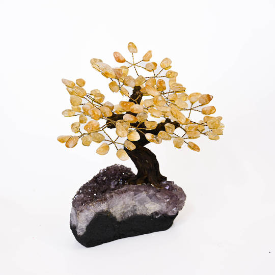Citrine Tree with Amethyst Base