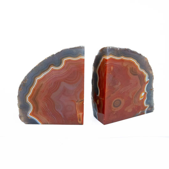  Agate Geode Bookend - Orange