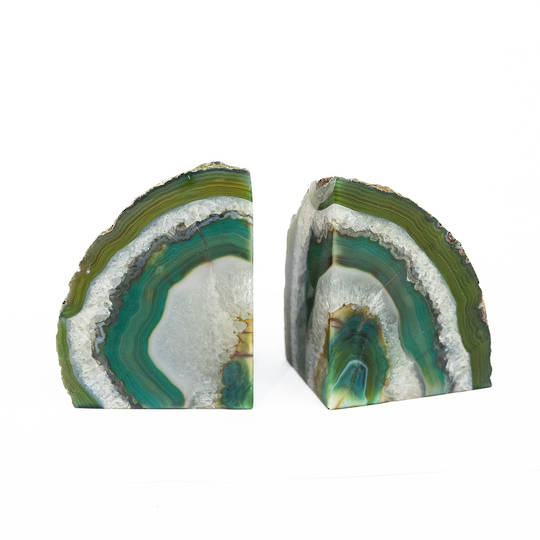  Agate Geode Bookend - Green
