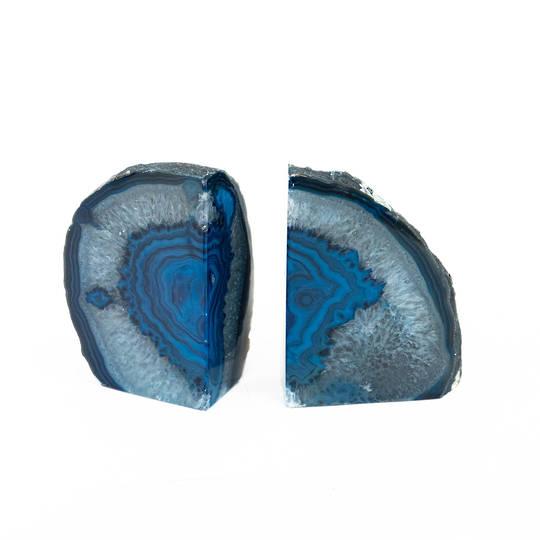  Agate Geode Bookend - Blue