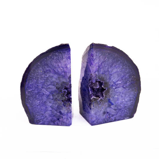  Agate Geode Bookend - Purple
