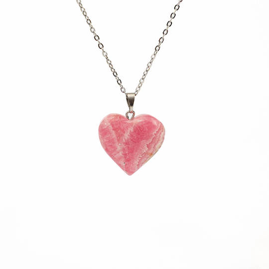 Rhodochrosite Heart Pendant