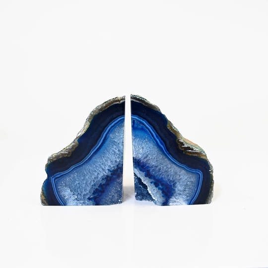  Agate Geode Bookend - blue
