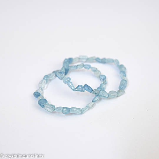 Aquamarine Tumbled Bead Bracelet