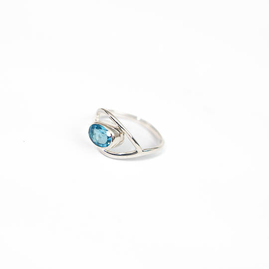 Blue Topaz Silver Ring