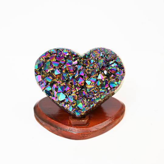 Titanium Coated Amethyst Druze Heart