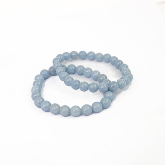 Angelite Bead Bracelet- 8mm