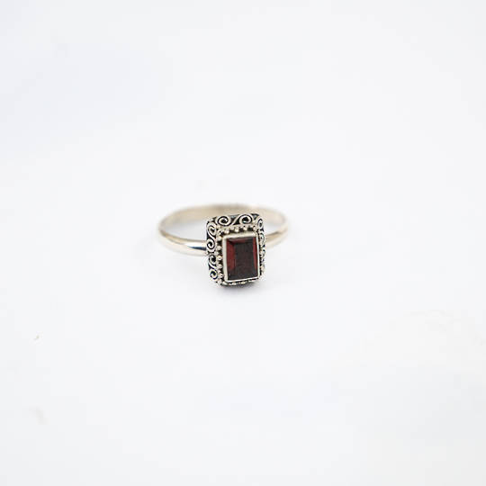 Garnet Silver Ring