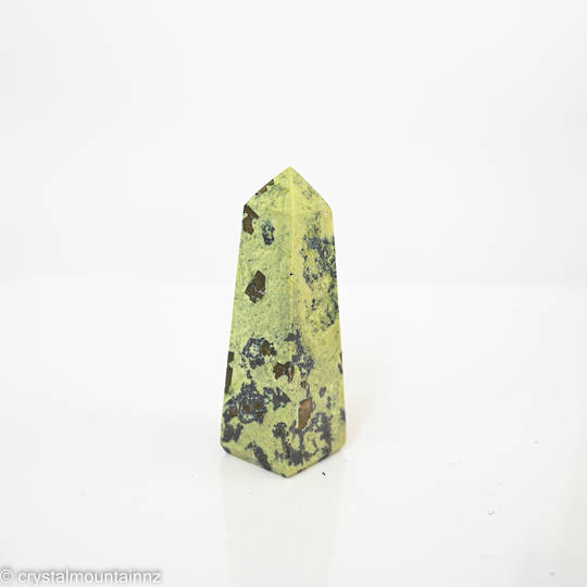 Serpentine with Pyrite Polished Point image 1