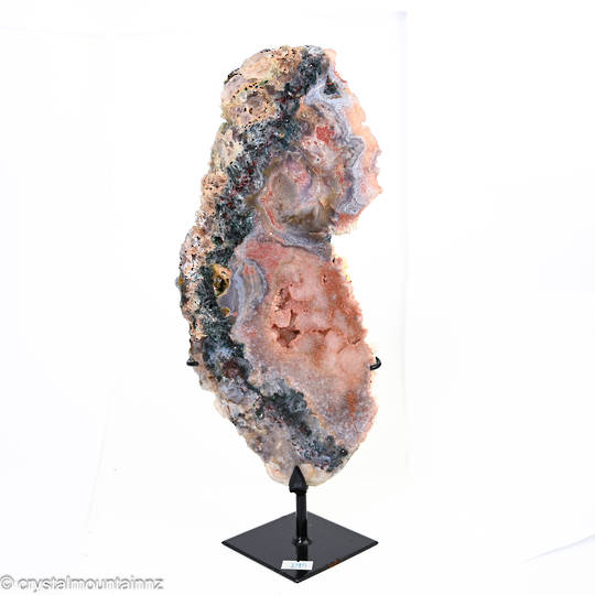 Pink Amethyst Slab on a metal stand. image 0