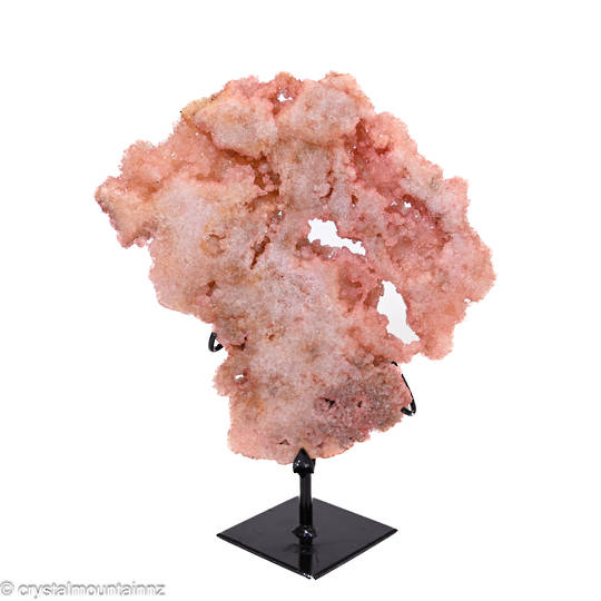 Pink Amethyst Slab on a metal stand. image 0